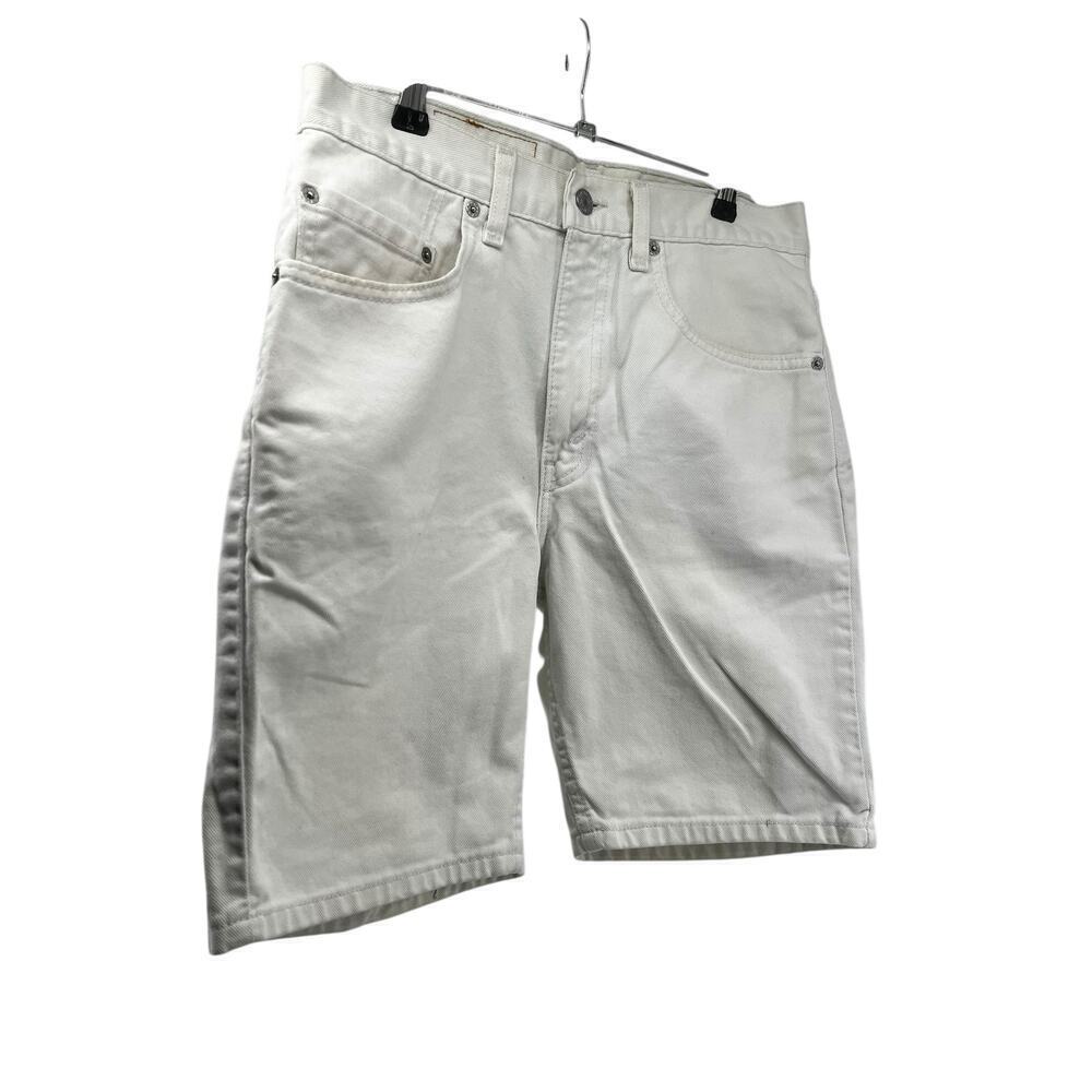 Vintage Levi’s 505 Regular Fit White Denim Shorts W31 Made in USA 90s Cutoff